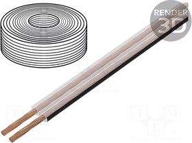 PKT0012AC, Wire: loudspeaker cable; TLYp; 2x0.5mm2; stranded; Cu; transparent