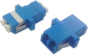 Hyperline FA-P11Z-DLC/DLC-N/WH-BL Оптический проходной адаптер LC-LC, SM, duplex, корпус пластиковый, синий, белые колпачки