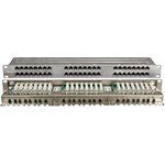 Hyperline PPHD-19-48- 8P8C-C6-SH-110D Патч-панель высокой плотности 19&quot;, 1U, 48 портов RJ-45, полный экран, категория 6, Dual IDC