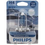 12342WVUбл, Лампа 12V H4 60/55W P43t-38 4200K блистер (1шт.) White Vision Ultra ...
