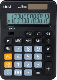 Фото 1/4 Калькулятор настольный Deli EM210 черный 12-разр.