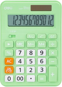 Фото 1/4 Калькулятор настольный Deli EM210FGREEN зеленый 12-разр.
