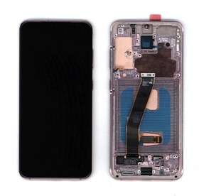 Дисплей для Samsung Galaxy S20 SM-G980F розовый с рамкой