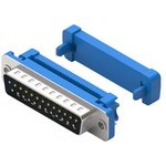 618025226221, D-Sub Connector with UNC 4-40 Nut, Plug, DB-25, IDC, Blue
