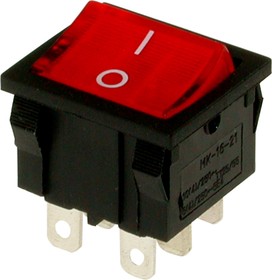 MIRS-202A-4C3 (красный), Переключатель 6pin ON-ON (10A 125VAC, 6A 250V, 15A 12VDC)