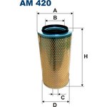 AM420, Фильтр воздушный DAF: 95 87-98, F 1700 -, F 1900 -, F 2100 -, F 2700 90-93, F 2800 73-91, F 3300 81-