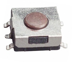 1-1437565-8, Switch Tactile OFF (ON) SPST Round Button Gull Wing 0.05A 24VDC 2.55N SMD T/R