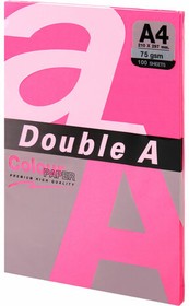 Фото 1/7 Бумага цветная DOUBLE A, А4, 75 г/м2, 100 л., неон, розовая