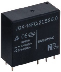 JQX-14FC2-2C-Z-5-DC12V-5, Реле силовое 5А одна контактная группа-два направления катушка 12В 0.53Вт