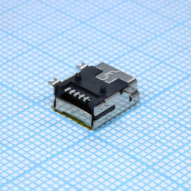 USB/M-1J MINI USB TYPE B SMD, (C8320-05BFDSB1R), Разъем Mini USB 1.1 розетка 5 контактов тип B, SMD на плату