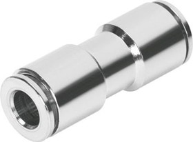 NPQM-D-Q8-E-P10, NPQM Series Straight Tube-to-Tube Adaptor, Push In 8 mm to Push In 8 mm, Tube-to-Tube Connection Style, 558762