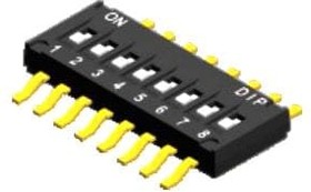 Фото 1/2 DHN-08F-V, DIP Switches / SIP Switches Half Pitch Dip switch 1.6mm height