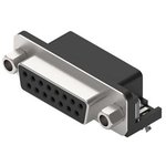 D-Sub connector, 15 pole, standard, angled, solder connection, 618015231121