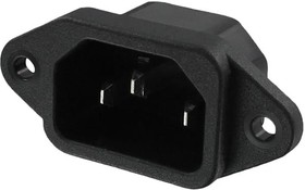 Фото 1/2 703W-00/08, Power entry connector/AC receptacle - Connector type male blades IEC 320-C14 - Panel Mount - Flange - Rectangular ...