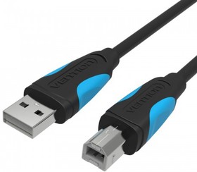 Фото 1/3 VAS-A16-B300, Vention USB 2.0 Type-AM - USB 2.0 Type-BM 3м, Кабель Vention USB 2.0 AM/BM - 3м. Черный