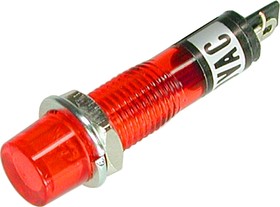 KLS9-ILS-M7-01A-N1-R (N-814R), Лампа неоновая с держателем красная 220V