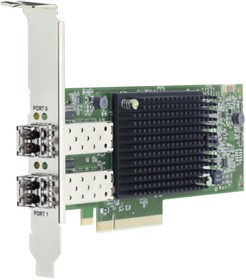 Фото 1/2 Сетевой адаптер Broadcom Emulex LPe35002-M2 Gen 7 (32GFC), 2-port, 32Gb/s, PCIe Gen4 x8, LC MMF 100m, трансиверы установлены, Upgradable to