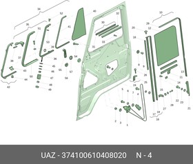 374100-6104080-20, Кронштейн УАЗ-3741 ролика натяжного стеклоподъемника (ОАО УАЗ)