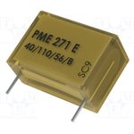 PME271ED6100MR30, Конденсатор: бумажный, Х1, 100нФ, 300ВAC, Шаг: 22,5мм, ±20%, ТНТ