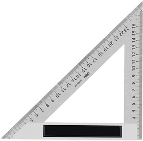 Фото 1/7 Измерительный и разметочный инструмент Deli Треугольная линейка стальная Deli DL303200 200мм, нержавеющая сталь + алюминиевое основание