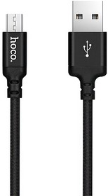 Фото 1/4 Кабель USB HOCO X14 Times Speed MicroUSB, 2.4А, 1м, нейлон (черный)
