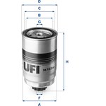 UFI Фильтр топливный 24.123.00