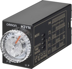 H3YN-4-B DC12, H3YN Series Panel Mount Timer Relay, 12V dc, 4-Contact, 0.1 s → 10min, 4NO/4NC