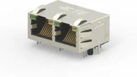 5-2301996-7, Modular Connectors / Ethernet Connectors RJ45 JACK INT.MAG. 1GB LED 1X2 INV.