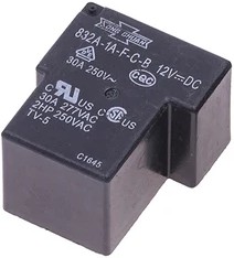 832A-1A-F-C-B-12VDC, General Purpose Relays 30A SPNO 1 Form A 12V Flux Tight PCB