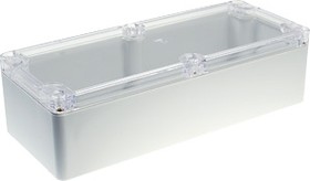 G229C, Корпус для РЭА 195х80х55 мм, пластик, с прозрачной крышкой