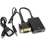 Переходник VGA -HDMI 19M/15F длина 15см аудиовыход Jack 35 питание от USB ...