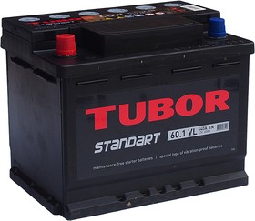 6СТ60(1), Аккумулятор TUBOR Standart 60А/ч