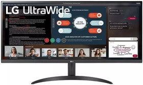 Фото 1/10 Монитор LG 34" UltraWide 34WP500-B черный IPS LED 21:9 HDMI матовая 250cd 178гр/178гр 2560x1080 75Hz FreeSync FHD 5.9кг