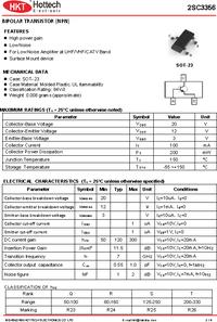 2SC3356 SOT-23, Транзистор NPN 12В 0.1А 0.2Вт hFE=50…300 [SOT-23-3 ...