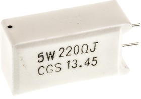 Фото 1/2 220Ω Metal Oxide Resistor 5W ±5% SQMR5220RJ