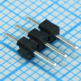 DS1025-01-1X3P6BV1, (PLS2-03), Соединитель штыревой, вилка на плату однорядная прямая 3pin(1x3), шаг 2.00мм