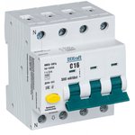 Выключатель автоматический дифференциального тока 4п (3P+N) C 16А 300мА тип AC ...