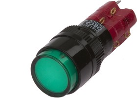 Фото 1/2 D16LAR1-2abKG, Кнопка с фиксацией (5A 250VAC), LED подсветка 24VDC