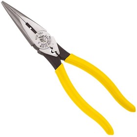 D203-8NCR, Heavy-Duty Long-Nose Pliers - Side-Cutting, Wire Stripping and Crimping
