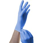 Перчатки нитрил,н/с, н/о текс. на пал. SFM (XL) голубой 100пар