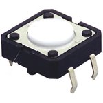 B3F-4100, Ivory Plunger Tactile Switch, SPST 50 mA @ 24 V dc Through Hole