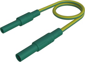 934046188, 4 mm Test Probe Lead, 32A, Green/Yellow, 1m Lead Length