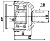 DCV644005, К-кт ШРУСа OPEL CALIBRA A 90-97, VECTRA A 89-95, SAAB 900 II 93-98,