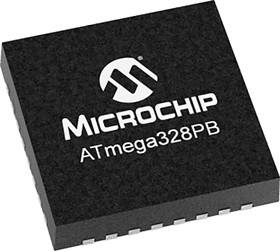 Фото 1/3 ATMEGA328PB-MU, 8-bit Microcontrollers - MCU ATMEGA328PB IND TEMP QFN/MLF