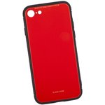 Чехол "LP" для iPhone SE 2/8/7 "Glass Case" (красное стекло/коробка)