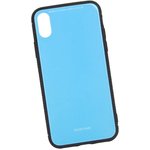 Чехол "LP" для iPhone X/Xs "Glass Case" (голубое стекло/коробка)