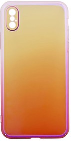 Фото 1/7 Чехол "LP" для iPhone X/Xs "Градиент" (прозрачная с розовым/европакет)