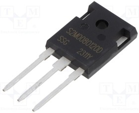 S2M0080120D, Транзистор: N-MOSFET; SiC; полевой; 1,2кВ; 29А; Idm: 82А; 231Вт