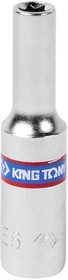 227506M, KING TONY Головка торцевая TORX Е-стандарт 1/4", E6, L = 50 мм