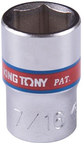 233514S, KING TONY Головка торцевая стандартная шестигранная 1/4", 7/16", дюймовая